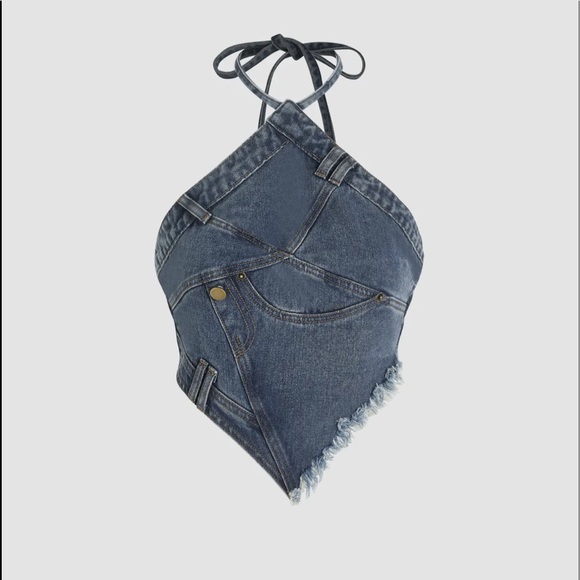 Denim halter top - Picture 1 of 7